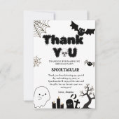 ハロウィーン幽霊不気味誕生日パーティー サンキューカード (正面)