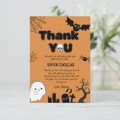 ハロウィーン幽霊不気味誕生日パーティー サンキューカード (スタンド正面)
