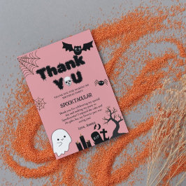 ハロウィーン幽霊不気味誕生日パーティー サンキューカード