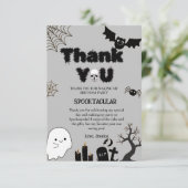 ハロウィーン幽霊不気味誕生日パーティー サンキューカード (スタンド正面)