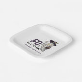 ハロウィーン幽霊女子の素晴らしい50誕生日 ペーパープレート (傾斜あり)