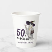 ハロウィーン幽霊女子の素晴らしい50誕生日 紙コップ (正面)