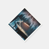 ハロウィーン幽霊姿遊ズプール スタンダードカクテルナプキン (角)