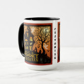 ハロウィーン幽霊幽霊のよく出るハウスこうもりカスタマイズ マグカップ (正面左)