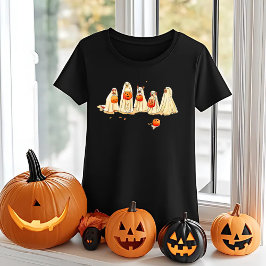 ハロウィーン幽霊心地よいカラーズシャツ，かわいい幽霊 Tシャツ