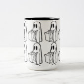 ハロウィーン幽霊怖いマグカップ ツートーンマグカップ (中央)