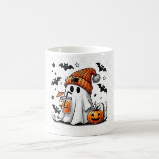 ハロウィーン幽霊楽しむ秋の雰囲気 コーヒーマグカップ (中央)