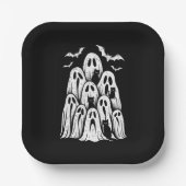 ハロウィーン幽霊猫好き秋シーズン不気味 ペーパープレート (正面)