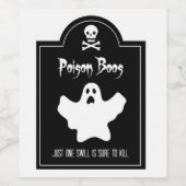 ハロウィーン幽霊白黒 ワインラベル (シングルラベル)