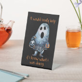 ハロウィーン幽霊皮肉ユーモアのある的 台座サイン (インサイチュ)