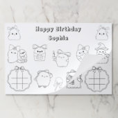 ハロウィーン幽霊着色誕生日紙ランチョンマット ペーパーパッド (折り畳み)