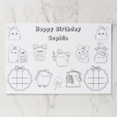 ハロウィーン幽霊着色誕生日紙ランチョンマット ペーパーパッド (正面)