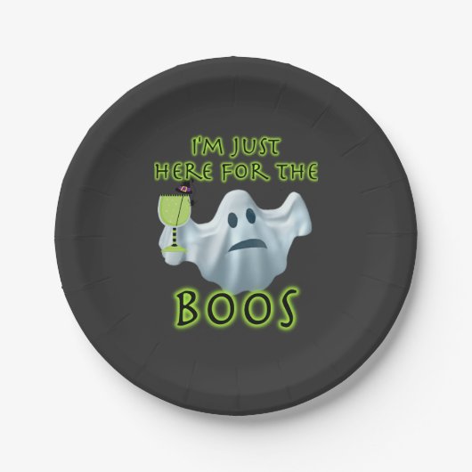 ハロウィーン幽霊私はボースのためにここにいる ペーパープレート (正面)