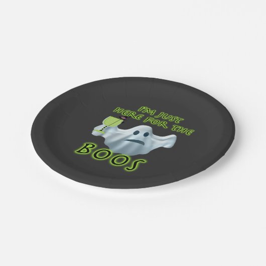 ハロウィーン幽霊私はボースのためにここにいる ペーパープレート (アングル)