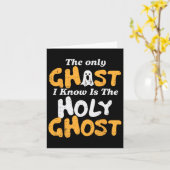 ハロウィーン幽霊私は神聖なキリスト教の衣装の男性を知っている カード (黄色い花)