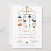 ハロウィーン幽霊移動式ベビーシャワー招待状 招待状 (正面)