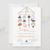 ハロウィーン幽霊移動式ベビーシャワー招待状 招待状 (正面)