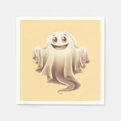 ハロウィーン幽霊笑顔ペーパーナプキン スタンダードカクテルナプキン (正面)
