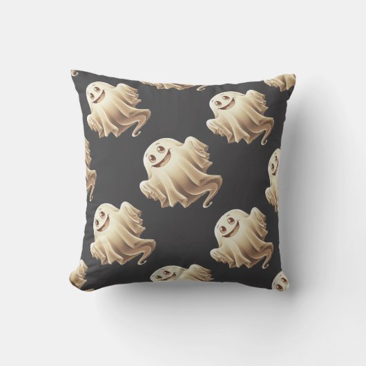 ハロウィーン幽霊笑顔 クッション (正面)