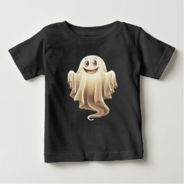 ハロウィーン幽霊笑顔 ベビーTシャツ
