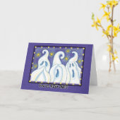 ハロウィーン幽霊誕生日カード カード (黄色い花)