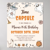 ハロウィーン幽霊誕生日タイムカプセルサイン ポスター (正面)