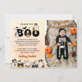 ハロウィーン幽霊誕生日パーティーフォト サンキューカード (正面)