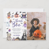 ハロウィーン幽霊誕生日パーティーフォト サンキューカード (正面)