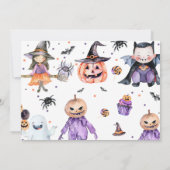 ハロウィーン幽霊誕生日パーティーフォト サンキューカード (裏面)