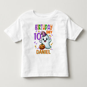 ハロウィーン幽霊誕生日ボーイ不気味パーティーデザイン トドラーTシャツ