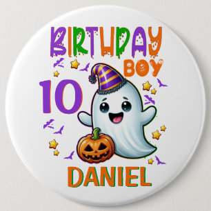 ハロウィーン幽霊誕生日ボーイ不気味パーティーデザイン 缶バッジ