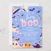 ハロウィーン幽霊誕生日招待状パーティーヘイBOO 招待状 (正面)