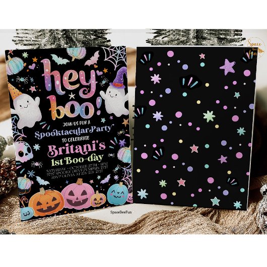 ハロウィーン幽霊誕生日招待状パーティーヘイBOO 招待状
