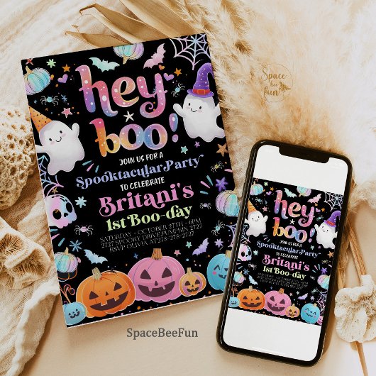 ハロウィーン幽霊誕生日招待状パーティーヘイBOO 招待状