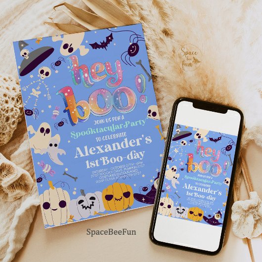 ハロウィーン幽霊誕生日招待状パーティーヘイBOO 招待状