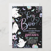 ハロウィーン幽霊誕生日招待状パーティーヘイBOO 招待状 (正面)