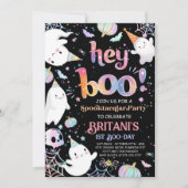 ハロウィーン幽霊誕生日招待状パーティーヘイBOO 招待状 (正面)