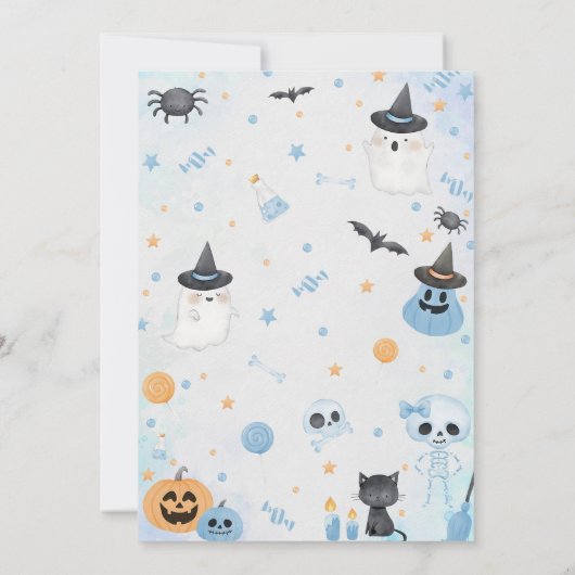 ハロウィーン幽霊誕生日 サンキューカード (裏面)