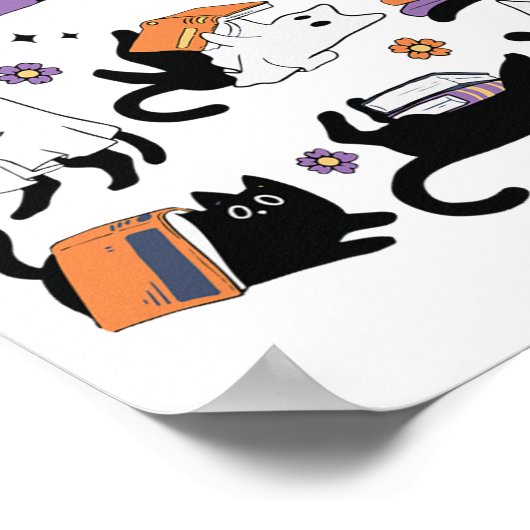 ハロウィーン幽霊読黒猫の本衣装 ポスター (角)