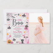 ハロウィーン幽霊赤ちゃんシャワーパーティー写真 招待状 (正面)