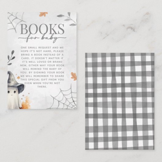 ハロウィーン幽霊赤ちゃんシャワー予約リクエスト エンクロージャーカード (正面/裏面)