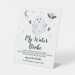 ハロウィーン幽霊赤ちゃんシャワー水がゲームを破った 台座サイン