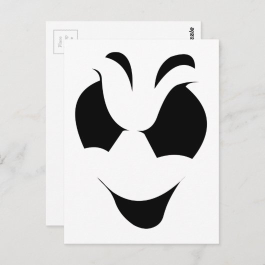 ハロウィーン幽霊顔 ポストカード (正面/裏面)