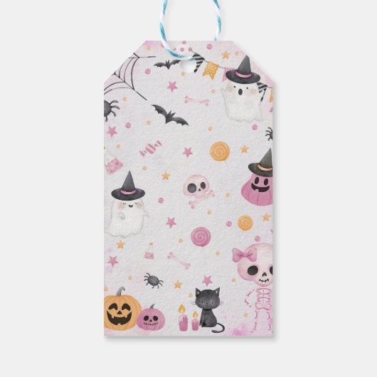 ハロウィーン幽霊1st誕生日パーティー ギフトタグ (裏面)