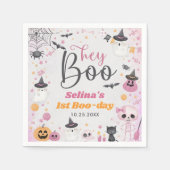 ハロウィーン幽霊1st誕生日パーティー スタンダードカクテルナプキン (正面)