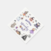 ハロウィーン幽霊1st誕生日パーティー スタンダードカクテルナプキン (角)