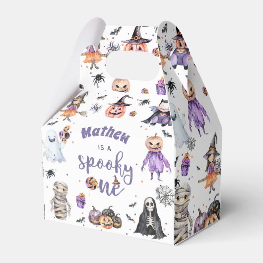 ハロウィーン幽霊1st誕生日パーティー フェイバーボックス (正面サイド)
