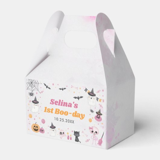 ハロウィーン幽霊1st誕生日パーティー フェイバーボックス (正面サイド)