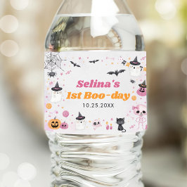 ハロウィーン幽霊1st誕生日パーティー ペットボトルラベル