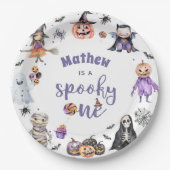 ハロウィーン幽霊1st誕生日パーティー ペーパープレート (正面)